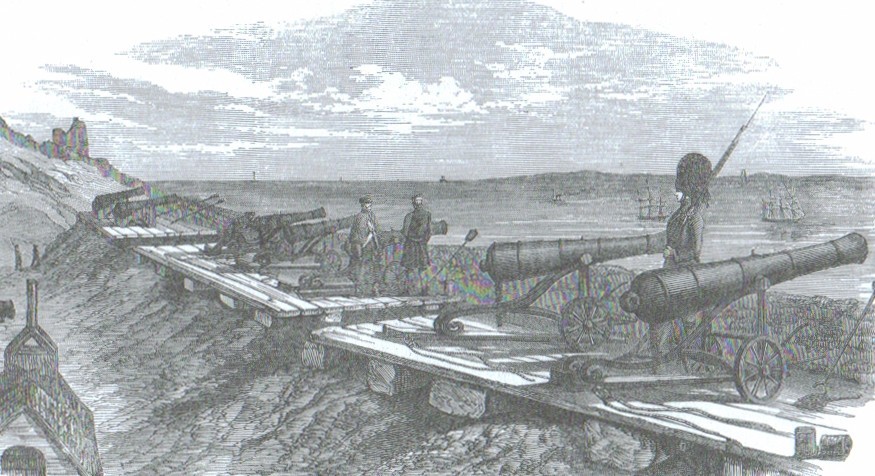 Оборона Таганрога, Крымская война, Часть 17-ти орудийной батареи у Еникале, захваченной союзниками