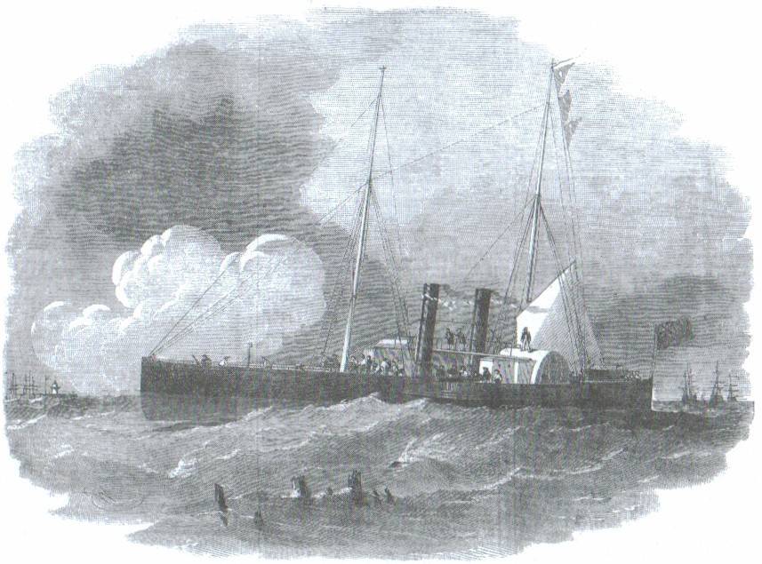 Оборона Таганрога, Крымская война, Английская паровая канонерская лодка «Рекрут»