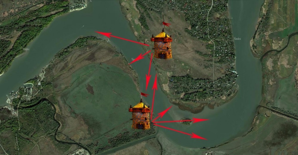 Дон, турецкие каланчи под Азовом. Шахи, Султанийе. Дон, турецкие каланчи под Азовом. Шахи, Султанийе.