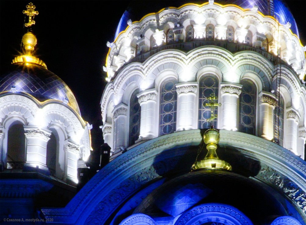 Ночная подсветка Новочеркасского Вознесенского собора